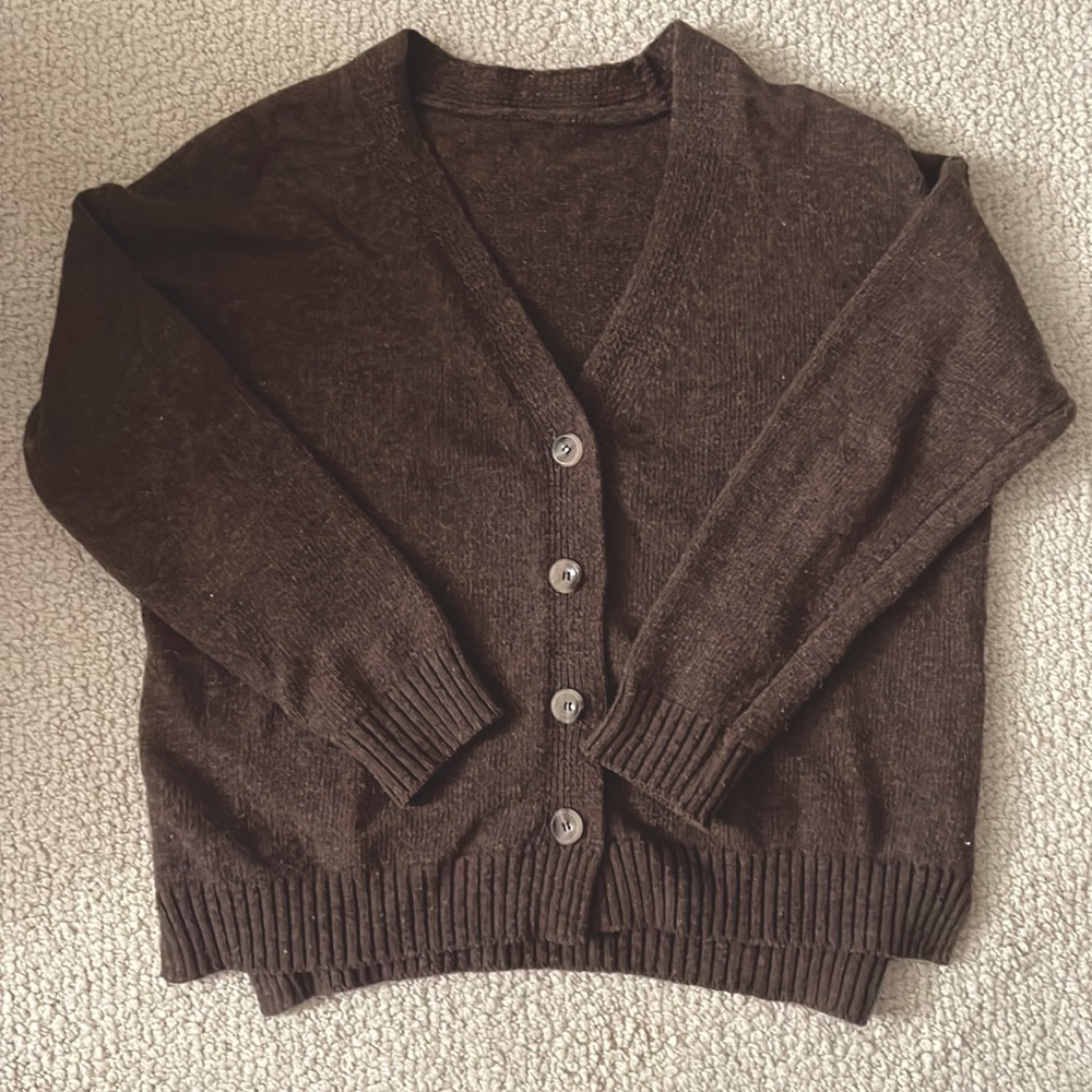 Brown Knitted Cardigan